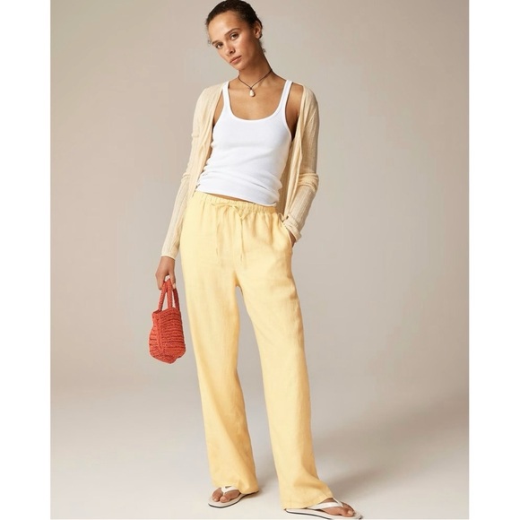 J. Crew Pants - NWT J. Crew Soleil Pant Linen Sweet Meringue Yellow
